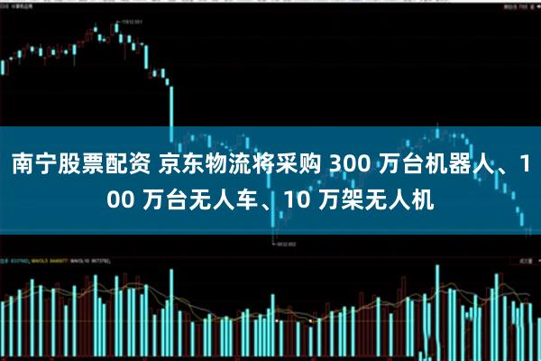 南宁股票配资 京东物流将采购 300 万台机器人、100 万台无人车、10 万架无人机
